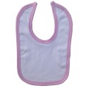 2-Ply Interlock White with Pink Trim Infant Bib - 1023P