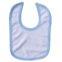2-Ply Interlock White with Blue Trim Infant Bib - 1023B
