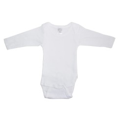 Rib Knit White Long Sleeve Onezie