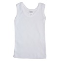 Rib Knit White Sleeveless Tank Top Shirt
