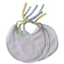 2-Ply Terry Pastel Trim Drool Bib 3-Pack