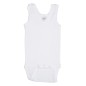Rib Knit White Sleeveless Tank Top Onezie - 106B