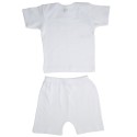 Interlock White Short Sleeve Lap T-Shirt & Shorts Set