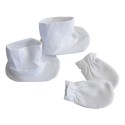 White Interlock Booties & Mitten Set