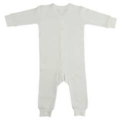 Interlock White Union Suit Long Johns - 1040W