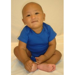 Blue Interlock Short Sleeve Bodysuit Onezies