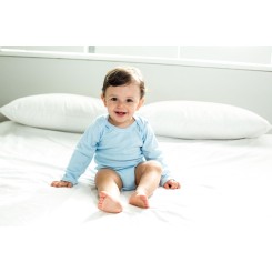 Rib Knit Blue Long Sleeve Onezie - 100B