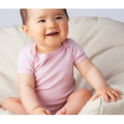 Rib Knit Pink Short Sleeve Onezie - 003B