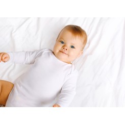 Rib Knit White Long Sleeve Onezie - 009B