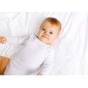 Rib Knit White Long Sleeve Onezie - 009B