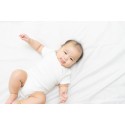 Rib Knit White Short Sleeve Onezie - 001B