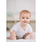 Preemie Rib Knit White Short Sleeve Onezie - 001P