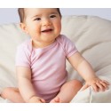 Rib Knit Pink Short Sleeve Lap T-Shirt - 057B