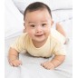 Rib Knit Yellow Short Sleeve Lap T-Shirt - 058B