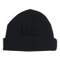 2-Ply Rib Knit Black Beanie Cap - 031B