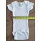 Preemie Rib Knit White Short Sleeve Onezie - 001P