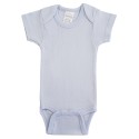 Rib Knit Blue Short Sleeve Onezie - 002B