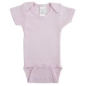 Rib Knit Pink Short Sleeve Onezie - 003B