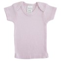 Rib Knit Pink Short Sleeve Lap T-Shirt