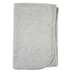 Interlock Heather Grey Receiving Blanket