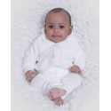 White Interlock Sweat Pants and Hoodie Set