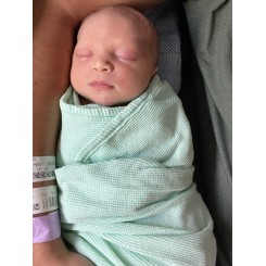 Mint Cotton Thermal Receiving Blanket - 3220M