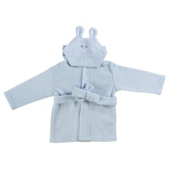Fleece Pastel Bath Robe With Rabbit Ears Hoodie - 965