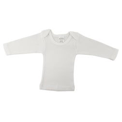 Rib Knit White Long Sleeve Lap T-Shirt