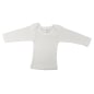 Rib Knit White Long Sleeve Lap T-Shirt - 050B