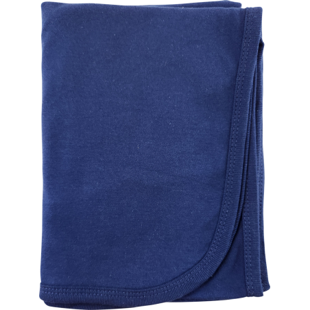 Interlock Navy Receiving Blanket